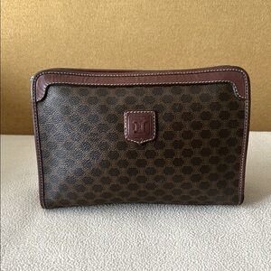 Celine Brown Geometric Clutch